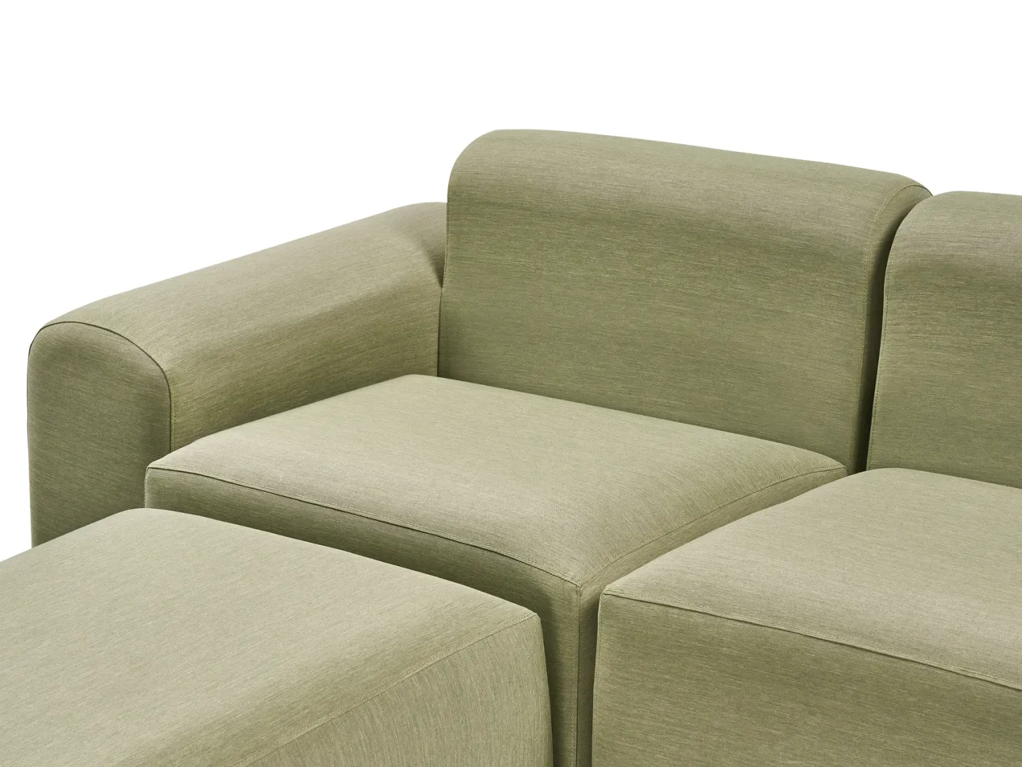 Sofa ogrodowa z otomaną dla 7 osób BATTIFOLLO Oliwkowy Modułowy