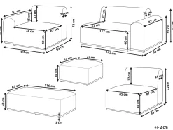 Sofa ogrodowa z otomaną dla 7 osób BATTIFOLLO Oliwkowy Modułowy