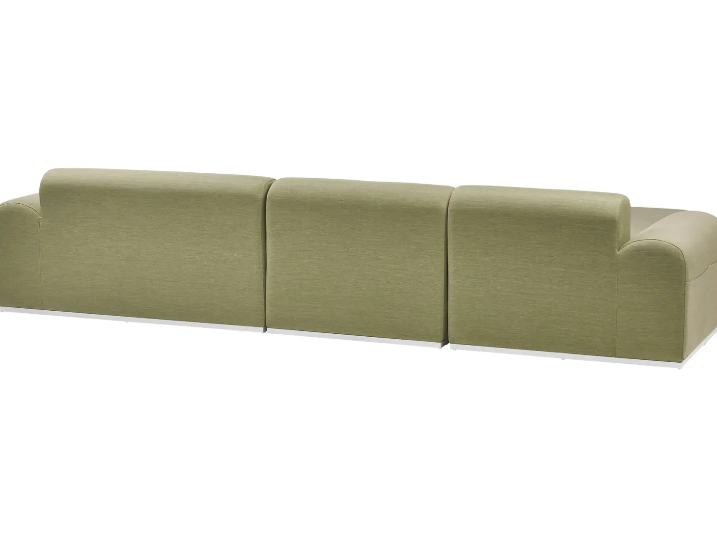 Sofa ogrodowa z otomaną dla 7 osób BATTIFOLLO Oliwkowy Modułowy