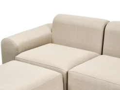Sofa ogrodowa z otomaną dla 7 osób BATTIFOLLO Beżowy Modułowy