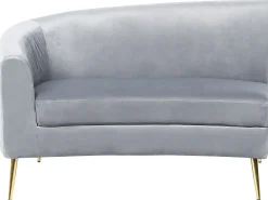 Sofa półokrągła dla 4 osób MOSS Welur Jasnoszary Sofy Tapicerowane|Wszystkie Sofy