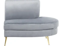 Sofa półokrągła dla 4 osób MOSS Welur Jasnoszary Sofy Tapicerowane|Wszystkie Sofy