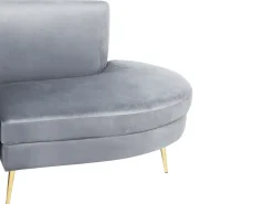 Sofa półokrągła dla 4 osób MOSS Welur Jasnoszary Sofy Tapicerowane|Wszystkie Sofy