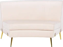 Best Sofa półokrągła dla 4 osób MOSS Welur Jasnobeżowy Sofy Tapicerowane|Wszystkie Sofy
