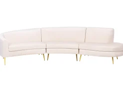 Best Sofa półokrągła dla 4 osób MOSS Welur Jasnobeżowy Sofy Tapicerowane|Wszystkie Sofy