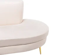 Best Sofa półokrągła dla 4 osób MOSS Welur Jasnobeżowy Sofy Tapicerowane|Wszystkie Sofy