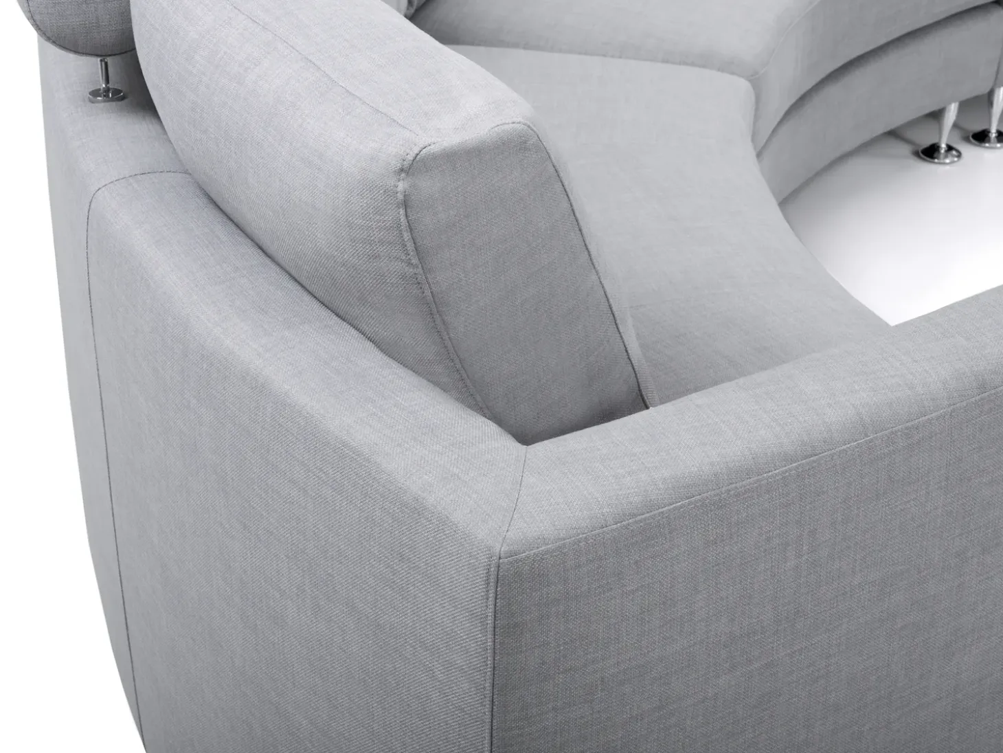 Clearance Sofa półokrągła dla 7 osób ROTUNDE Jasnoszary Sofy Tapicerowane|Wszystkie Sofy