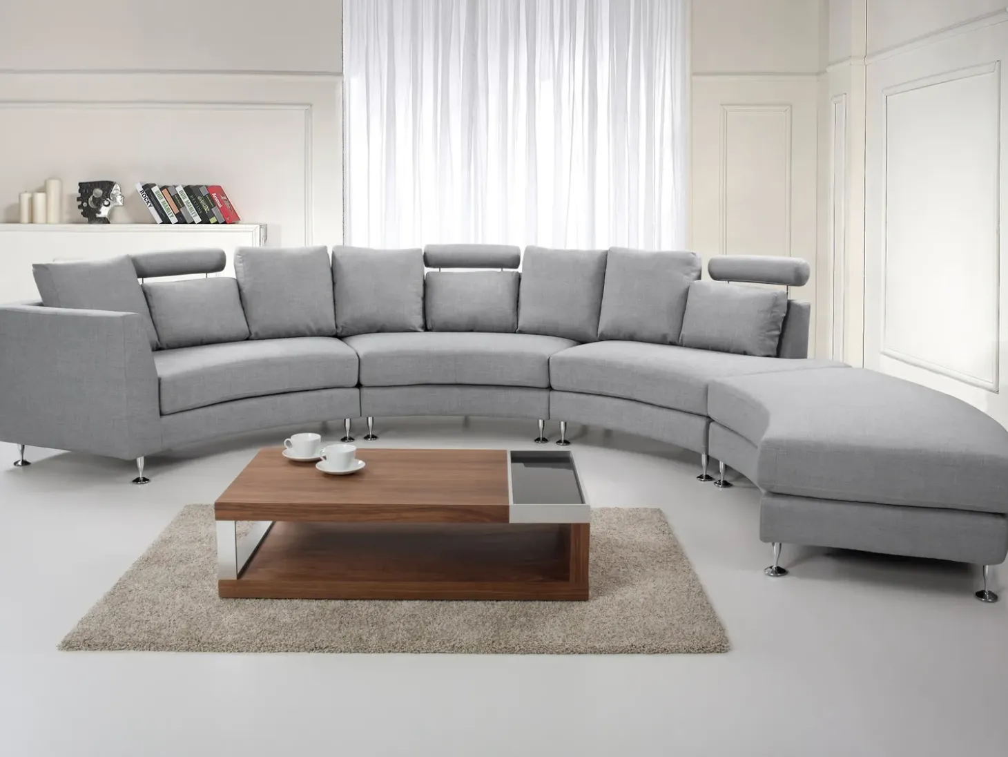 Clearance Sofa półokrągła dla 7 osób ROTUNDE Jasnoszary Sofy Tapicerowane|Wszystkie Sofy