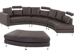 Sofa półokrągła dla 7 osób ROTUNDE Skóra naturalna Brązowy Sofy Skórzane|Wszystkie Sofy