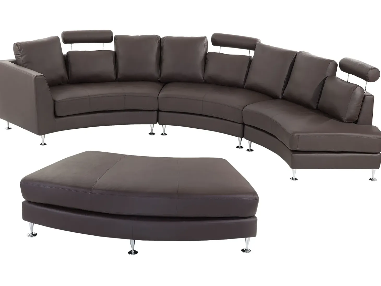 Sofa półokrągła dla 7 osób ROTUNDE Skóra naturalna Brązowy Sofy Skórzane|Wszystkie Sofy