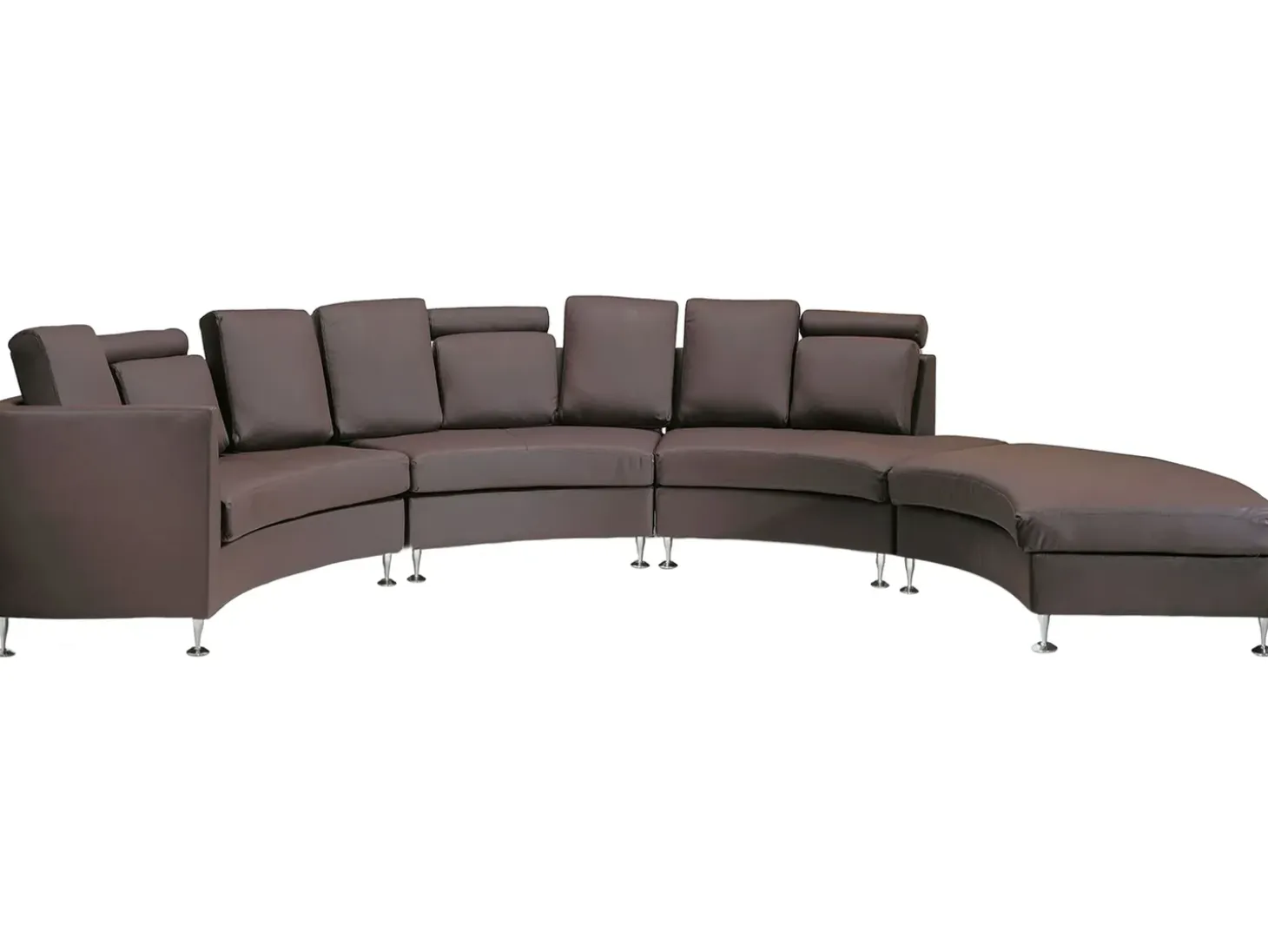 Sofa półokrągła dla 7 osób ROTUNDE Skóra naturalna Brązowy Sofy Skórzane|Wszystkie Sofy