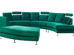 Hot Sofa półokrągła dla 7 osób ROTUNDE Welur Ciemnozielony Sofy Tapicerowane|Wszystkie Sofy