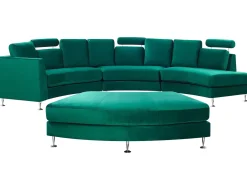 Hot Sofa półokrągła dla 7 osób ROTUNDE Welur Ciemnozielony Sofy Tapicerowane|Wszystkie Sofy