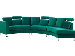 Hot Sofa półokrągła dla 7 osób ROTUNDE Welur Ciemnozielony Sofy Tapicerowane|Wszystkie Sofy