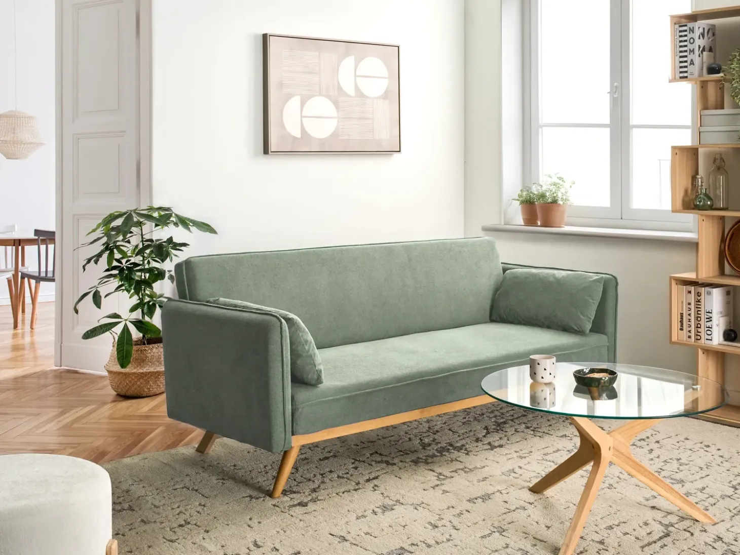 New Sofa rozkładana ASAA Jasnozielony Sofy Z Funkcją Spania|Wszystkie Sofy