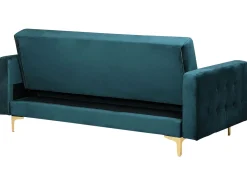 Discount Sofa rozkładana dla 3 osób ABERDEEN Welur Lazurowy Sofy Z Funkcją Spania|Wszystkie Sofy