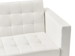 Hot Sofa rozkładana dla 3 osób ABERDEEN II Ekoskóra Biały Sofy Skórzane|Sofy Z Funkcją Spania
