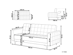Discount Sofa rozkładana dla 3 osób ABERDEEN Welur Szary Sofy Z Funkcją Spania|Wszystkie Sofy