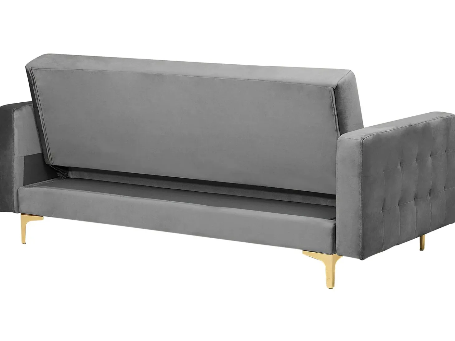 Discount Sofa rozkładana dla 3 osób ABERDEEN Welur Szary Sofy Z Funkcją Spania|Wszystkie Sofy
