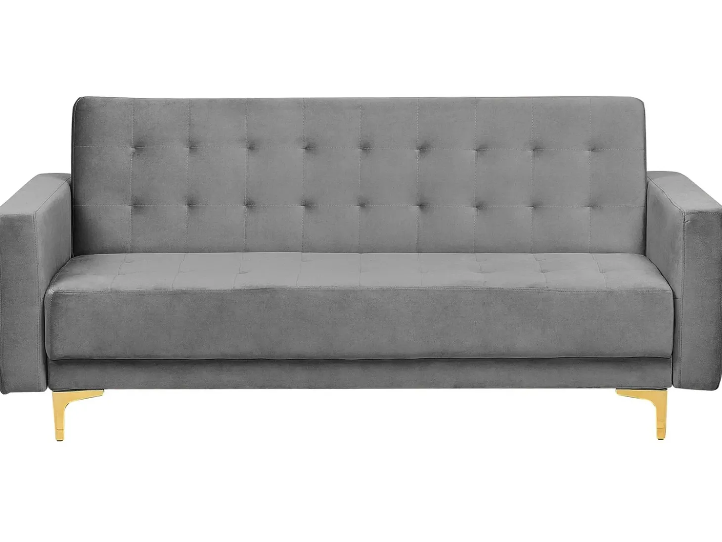 Discount Sofa rozkładana dla 3 osób ABERDEEN Welur Szary Sofy Z Funkcją Spania|Wszystkie Sofy