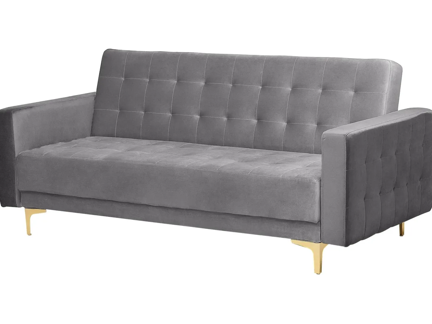 Discount Sofa rozkładana dla 3 osób ABERDEEN Welur Szary Sofy Z Funkcją Spania|Wszystkie Sofy