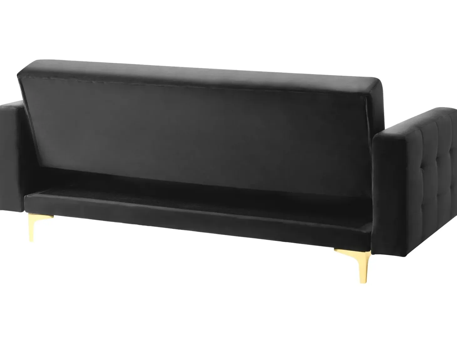 Discount Sofa rozkładana dla 3 osób ABERDEEN Welur Czarny Sofy Z Funkcją Spania|Wszystkie Sofy