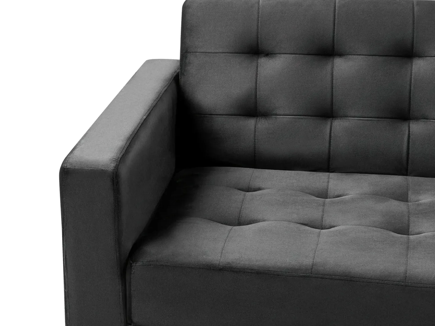 Discount Sofa rozkładana dla 3 osób ABERDEEN Welur Czarny Sofy Z Funkcją Spania|Wszystkie Sofy