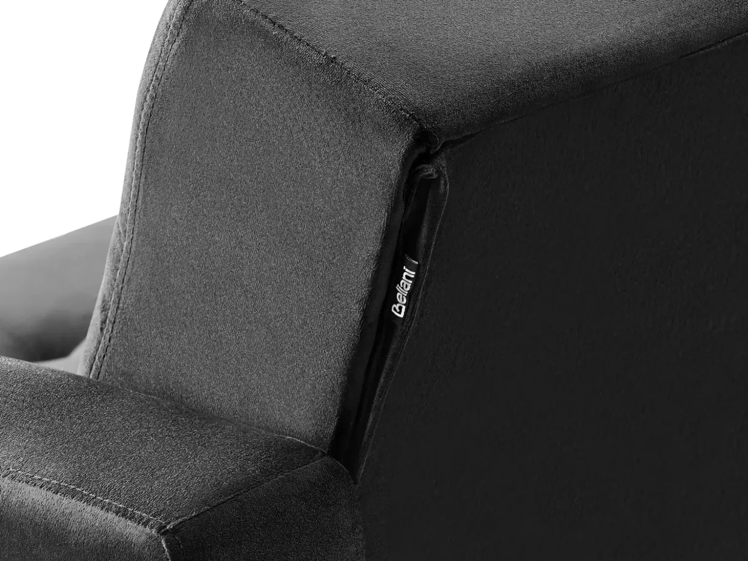 Discount Sofa rozkładana dla 3 osób ABERDEEN Welur Czarny Sofy Z Funkcją Spania|Wszystkie Sofy