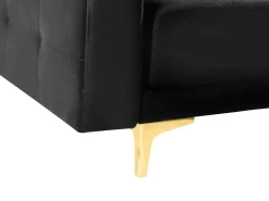 Discount Sofa rozkładana dla 3 osób ABERDEEN Welur Czarny Sofy Z Funkcją Spania|Wszystkie Sofy