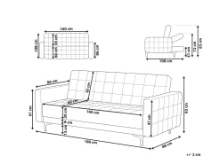 Discount Sofa rozkładana dla 3 osób ABERDEEN Welur Czarny Sofy Z Funkcją Spania|Wszystkie Sofy