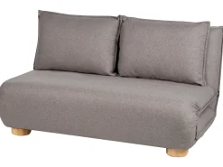 Discount Sofa rozkładana dla 2 osób ABISKO Len syntetyczny Ciemnoszary Dzieci Sofy Z Funkcją Spania|Wszystkie Sofy