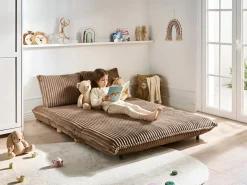 Sale Sofa rozkładana dla 2 osób ABISKO Sztruks Jasnobrązowy Dzieci Sofy Z Funkcją Spania|Wszystkie Sofy