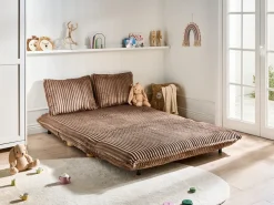 Sale Sofa rozkładana dla 2 osób ABISKO Sztruks Jasnobrązowy Dzieci Sofy Z Funkcją Spania|Wszystkie Sofy
