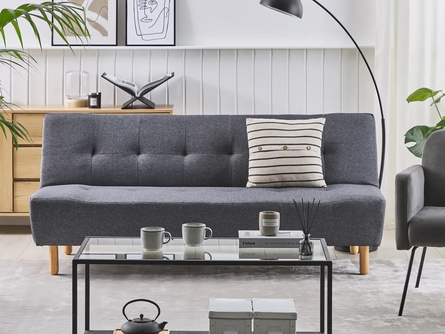 Sofa rozkładana dla 3 osób ALSTEN Ciemnoszary
