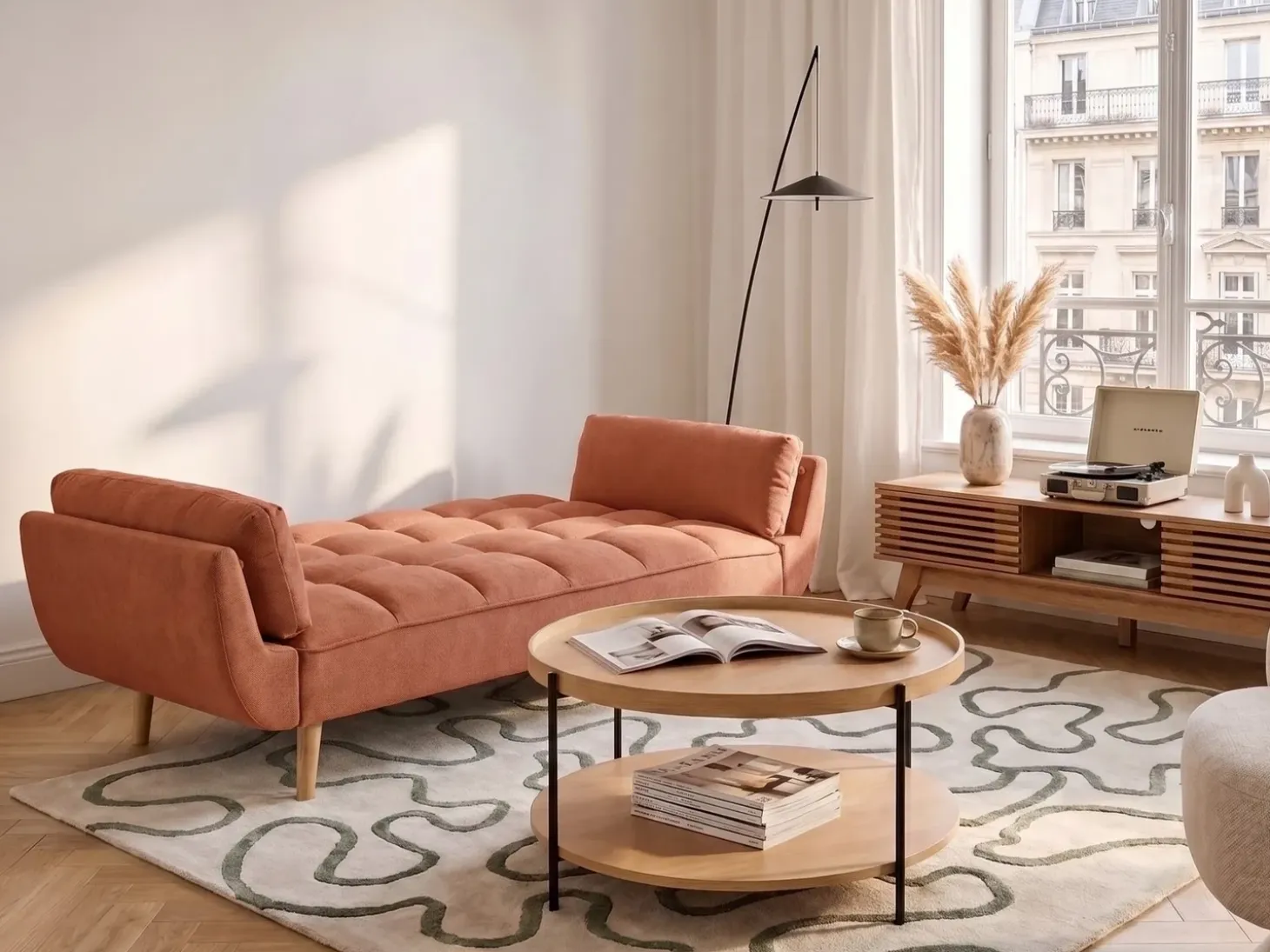 Outlet Sofa rozkładana dla 3 osób ASBY Pomarańczowy Sofy Z Funkcją Spania|Wszystkie Sofy