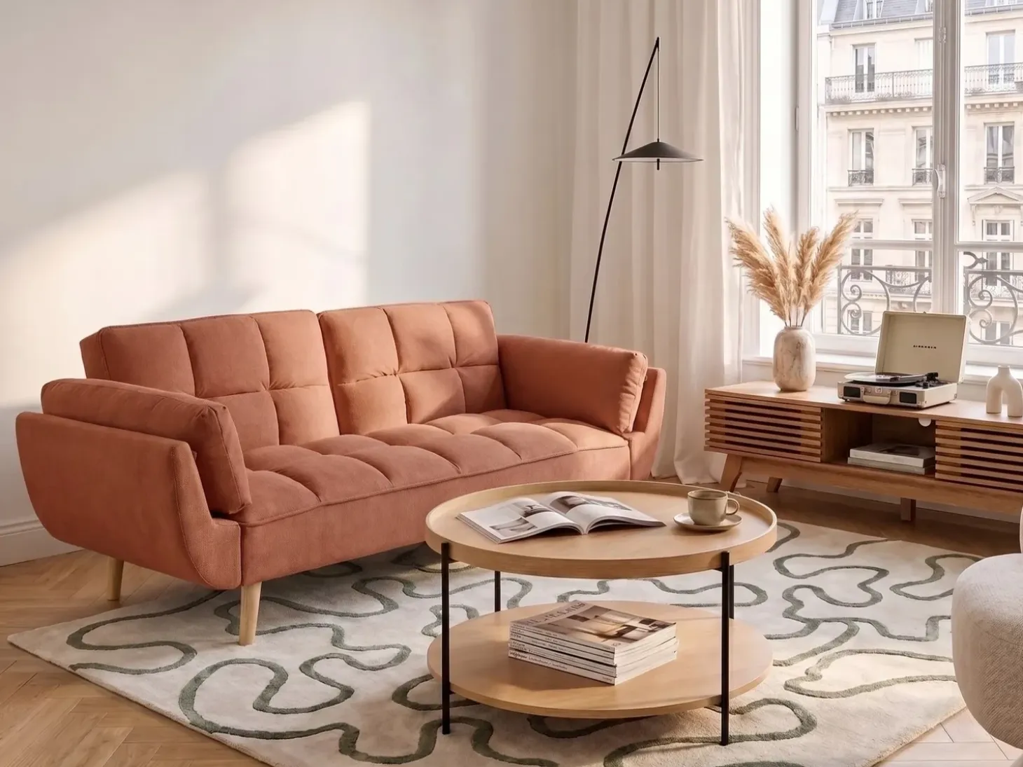Outlet Sofa rozkładana dla 3 osób ASBY Pomarańczowy Sofy Z Funkcją Spania|Wszystkie Sofy