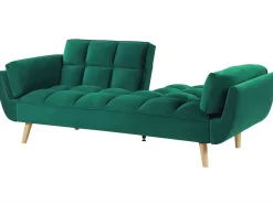Hot Sofa rozkładana dla 3 osób ASBY Welur Zielony Sofy Z Funkcją Spania|Wszystkie Sofy