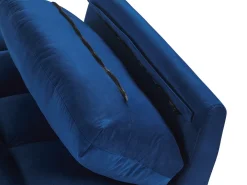 Clearance Sofa rozkładana dla 3 osób ASBY Welur Granatowy Sofy Z Funkcją Spania|Wszystkie Sofy
