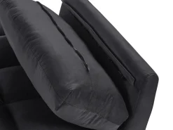 Online Sofa rozkładana dla 3 osób ASBY Welur Czarny Sofy Z Funkcją Spania|Wszystkie Sofy