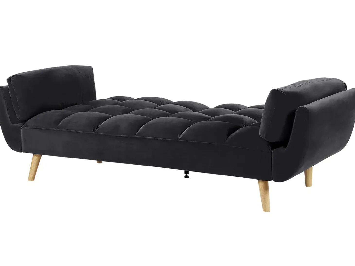 Online Sofa rozkładana dla 3 osób ASBY Welur Czarny Sofy Z Funkcją Spania|Wszystkie Sofy
