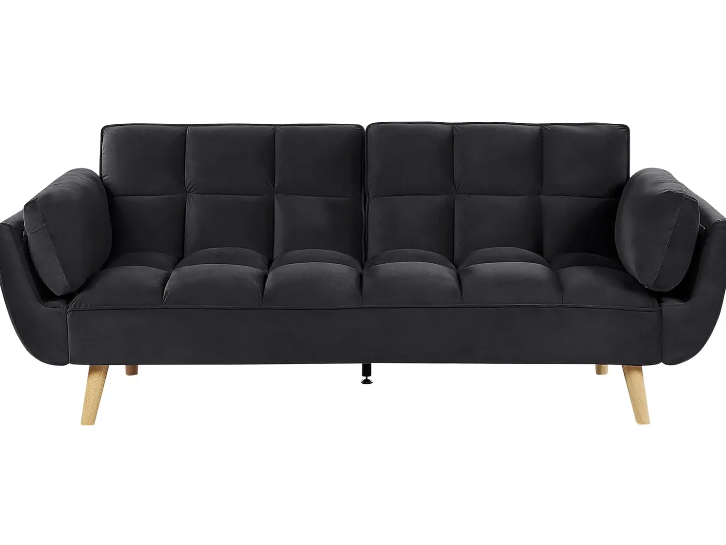Online Sofa rozkładana dla 3 osób ASBY Welur Czarny Sofy Z Funkcją Spania|Wszystkie Sofy
