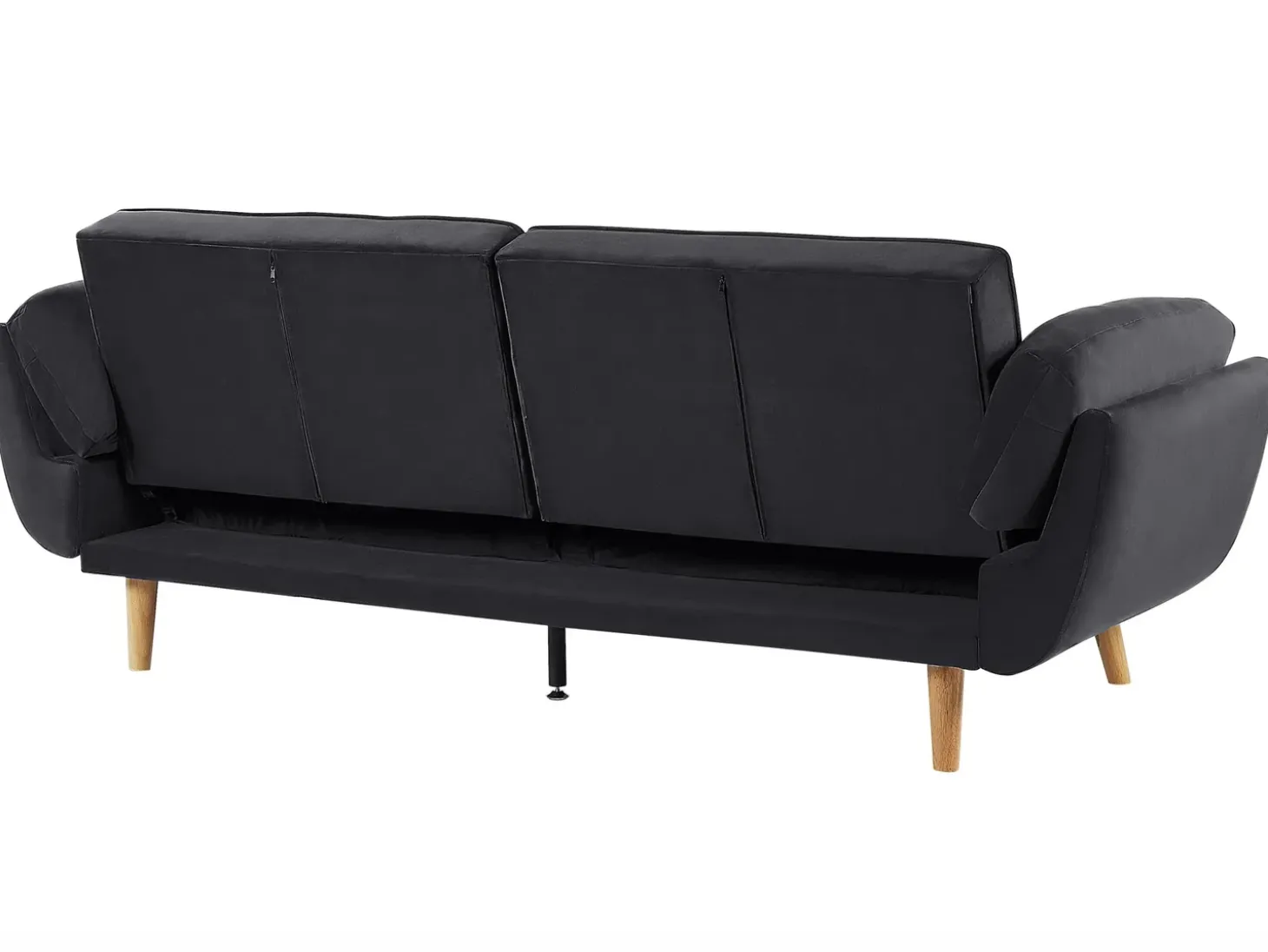 Online Sofa rozkładana dla 3 osób ASBY Welur Czarny Sofy Z Funkcją Spania|Wszystkie Sofy