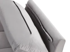 Discount Sofa rozkładana dla 3 osób ASBY Welur Jasnoszary Sofy Z Funkcją Spania|Wszystkie Sofy