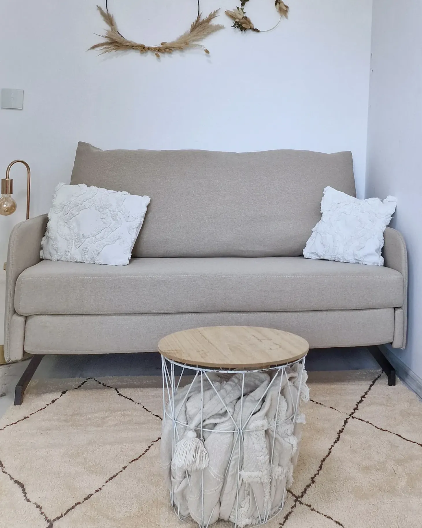 Sofa rozkładana dla 2 osób BELFAST Beżowy