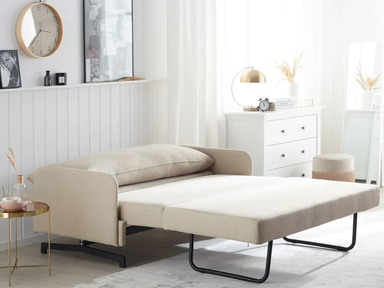 Sofa rozkładana dla 2 osób BELFAST Beżowy