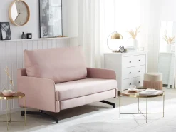 Sofa rozkładana dla 2 osób BELFAST Różowy