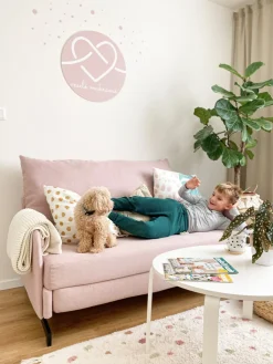 Sofa rozkładana dla 2 osób BELFAST Różowy