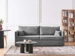 Hot Sofa rozkładana dla 3 osób BLEIK Szenil Jasnoszary ze schowkiem Sofy Z Funkcją Spania|Wszystkie Sofy