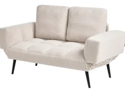 Hot Sofa rozkładana dla 2 osób BREKKE Boucle Złamana biel Sofy Z Funkcją Spania|Wszystkie Sofy