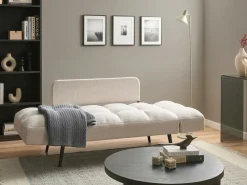Hot Sofa rozkładana dla 2 osób BREKKE Boucle Złamana biel Sofy Z Funkcją Spania|Wszystkie Sofy
